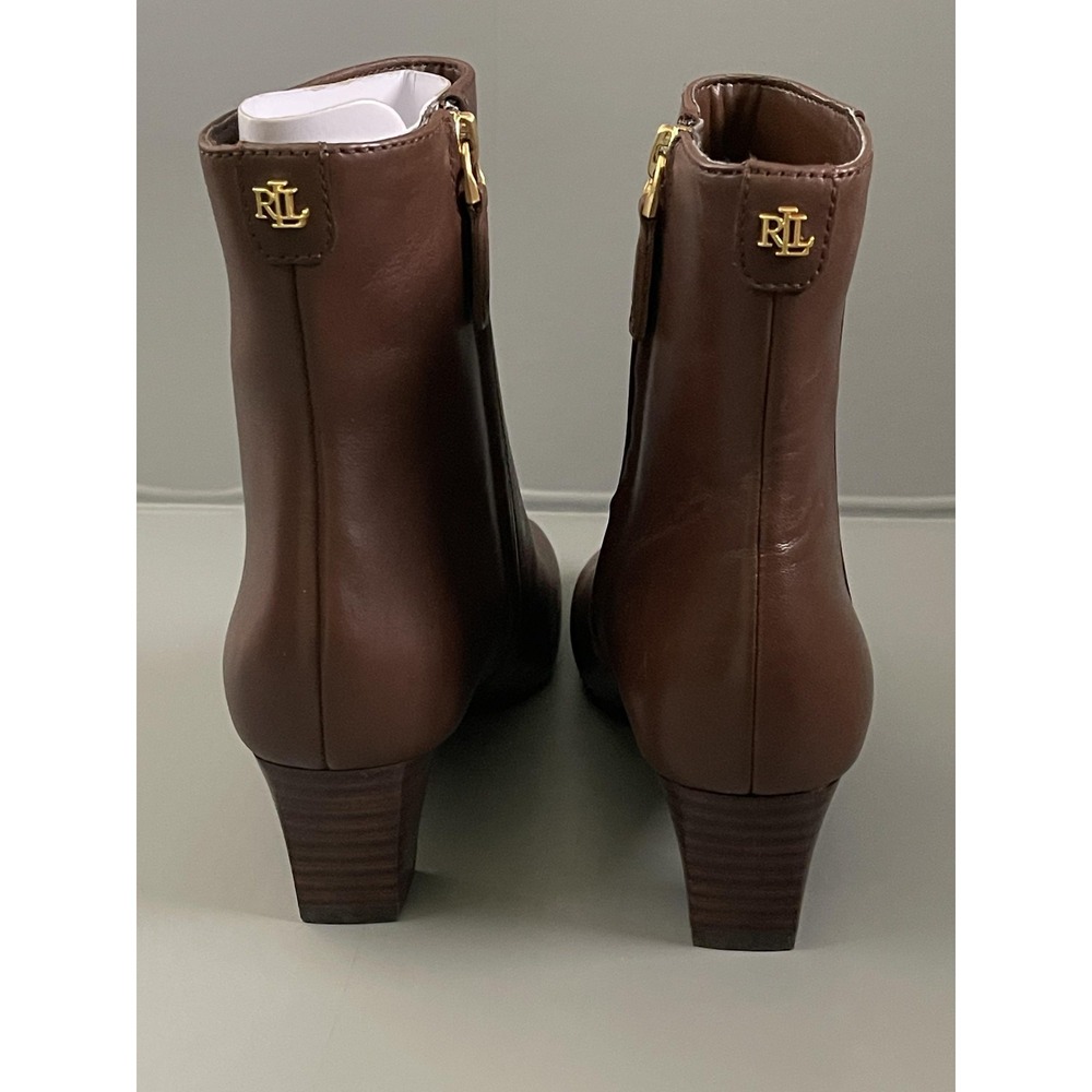 Lauren Ralph Lauren Boots Womens Size 5.5 Brown WILLA-BO-BTE Ankle Block Heel - Picture 5 of 9